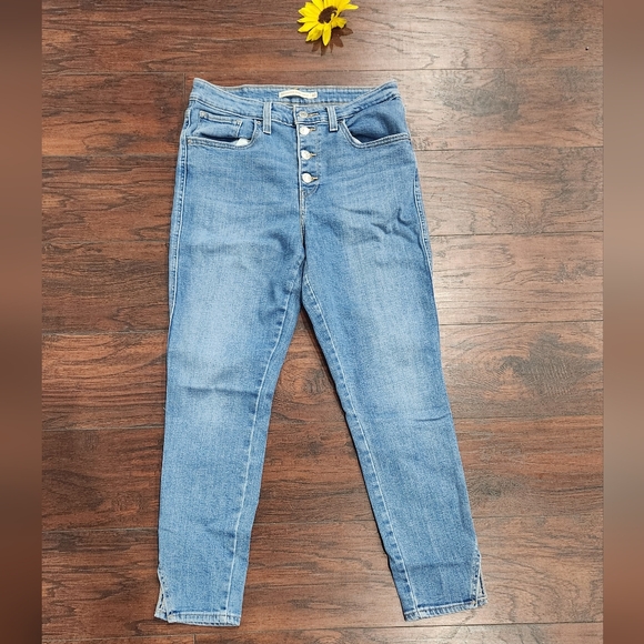 Levis Button Front 721 High Rise Ankle Skinny Women's Jeans - Picture 5 of 12